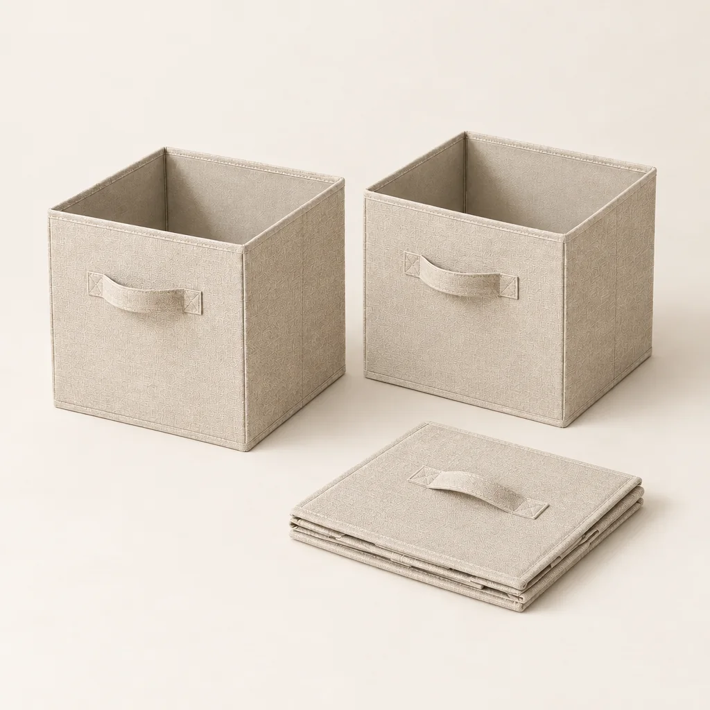Folding Fabric Box Set of 3 · Medium — second view
