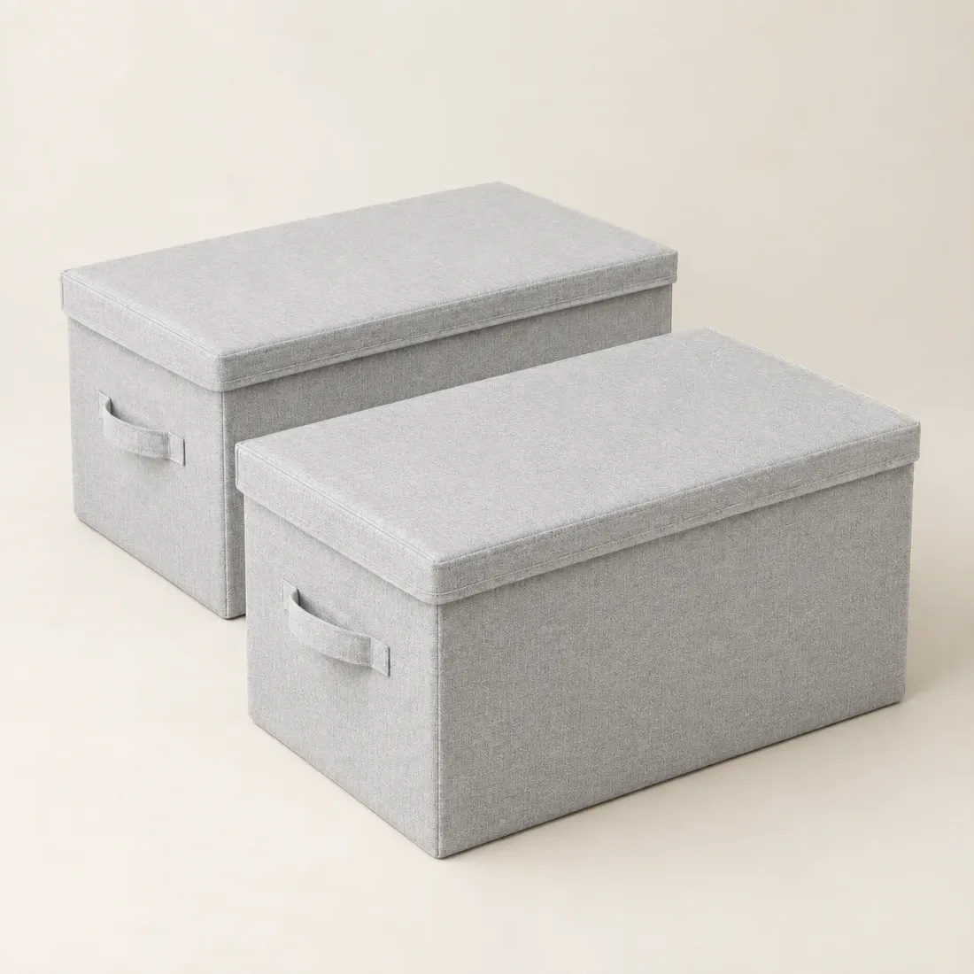 Folding Lidded Box Set of 2 · Large — Fog Grey