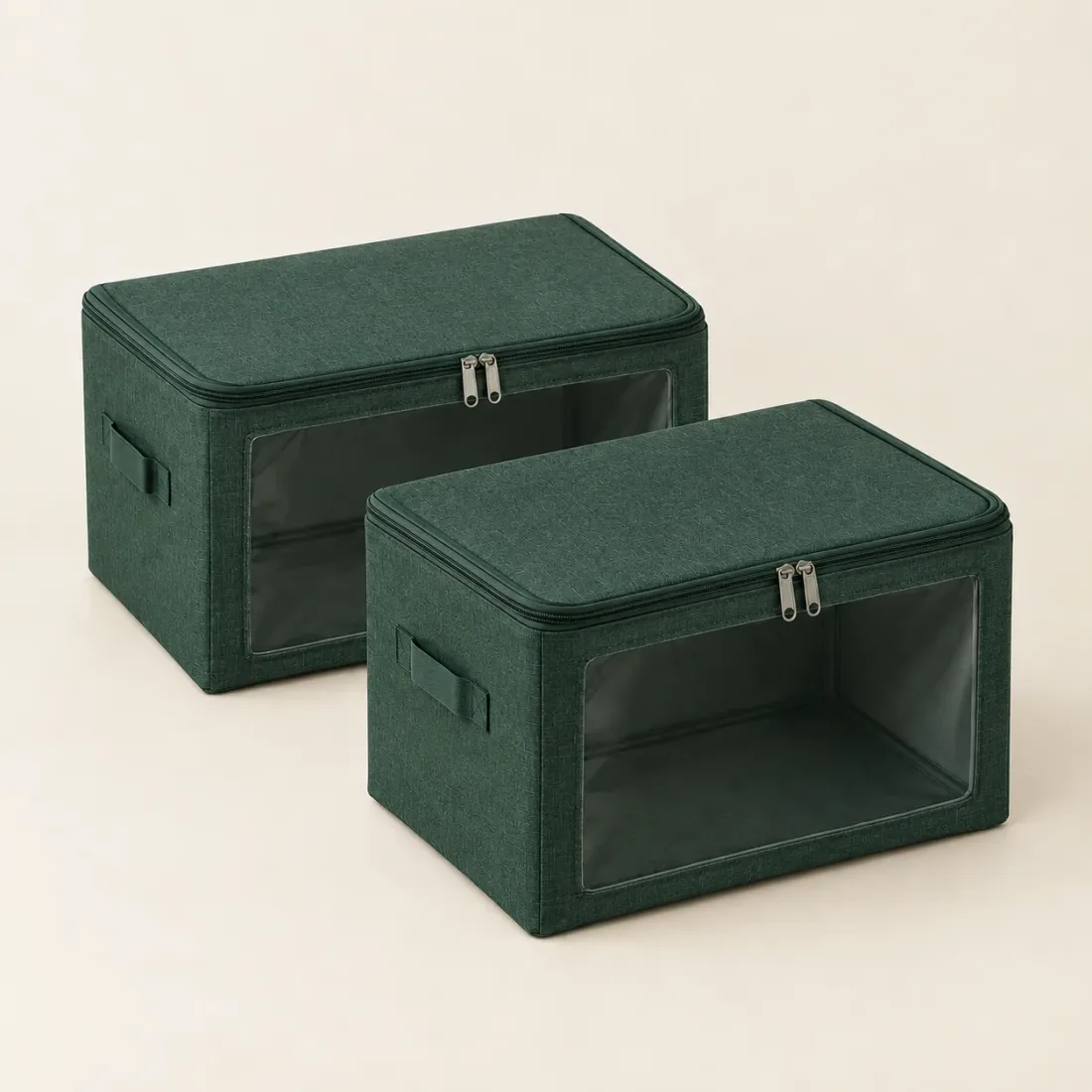 Clear-front Folding Box Set of 2 — Spruce