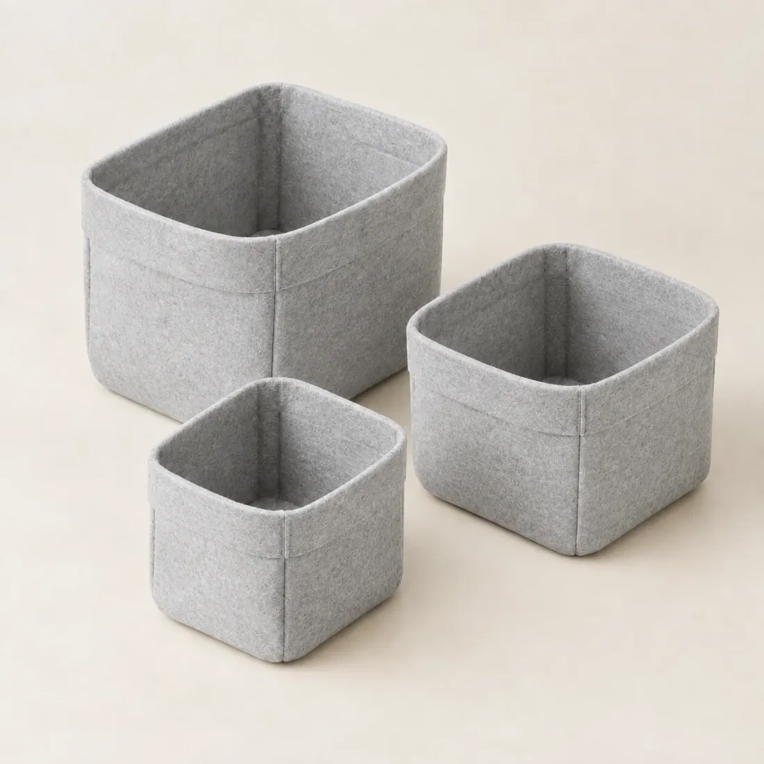 Folding Shelf Bins Set of 3 · Small — Fog Grey