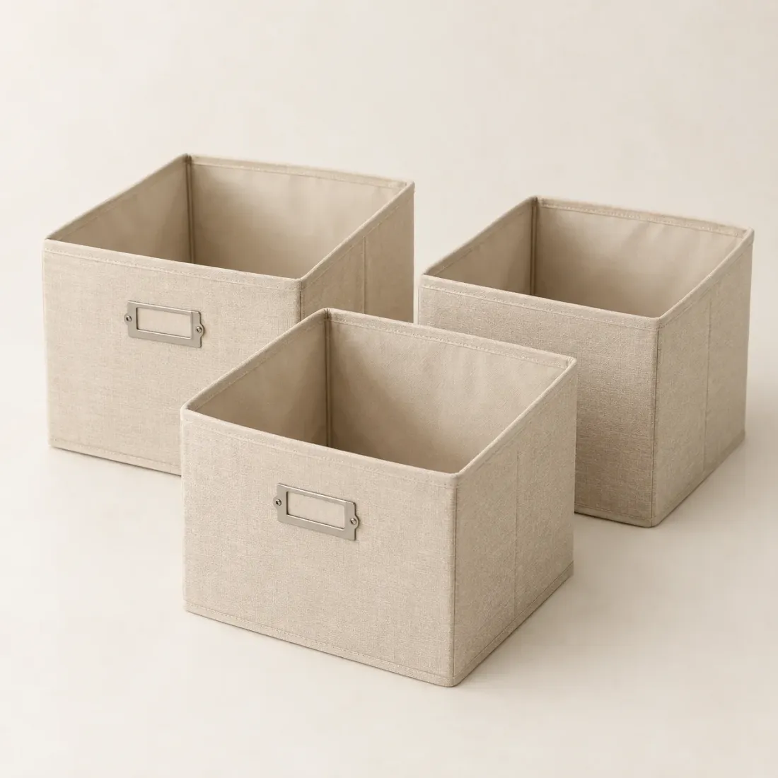 Folding Closet Bin with Label Set of 3 — product photo