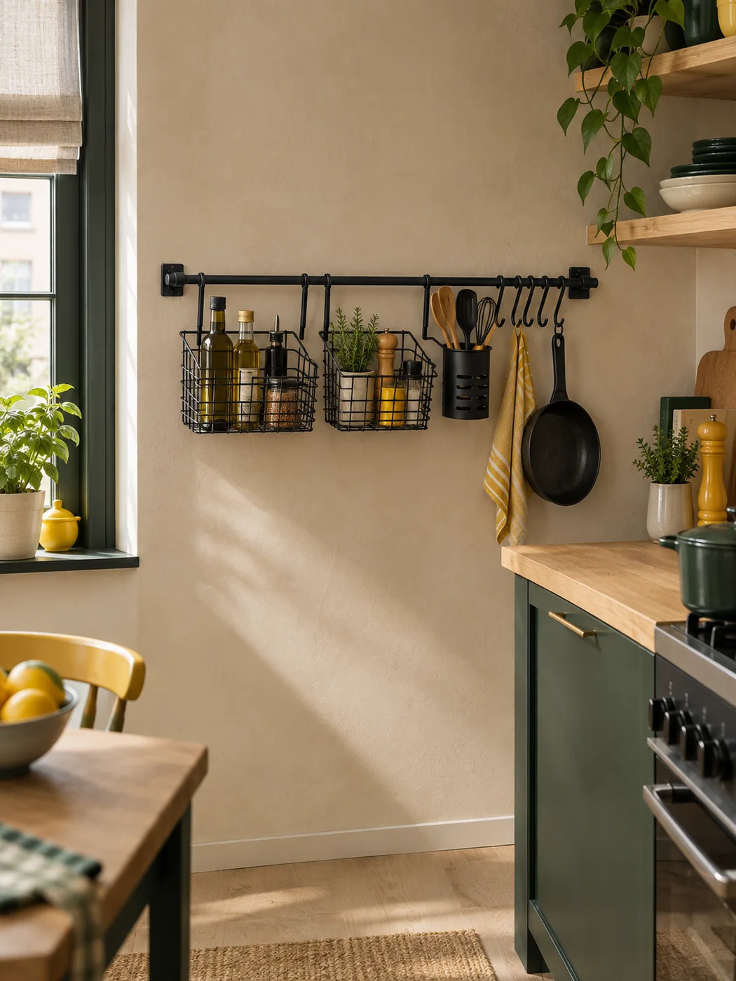 Kitchen Rail Kit 80 cm — in a small home