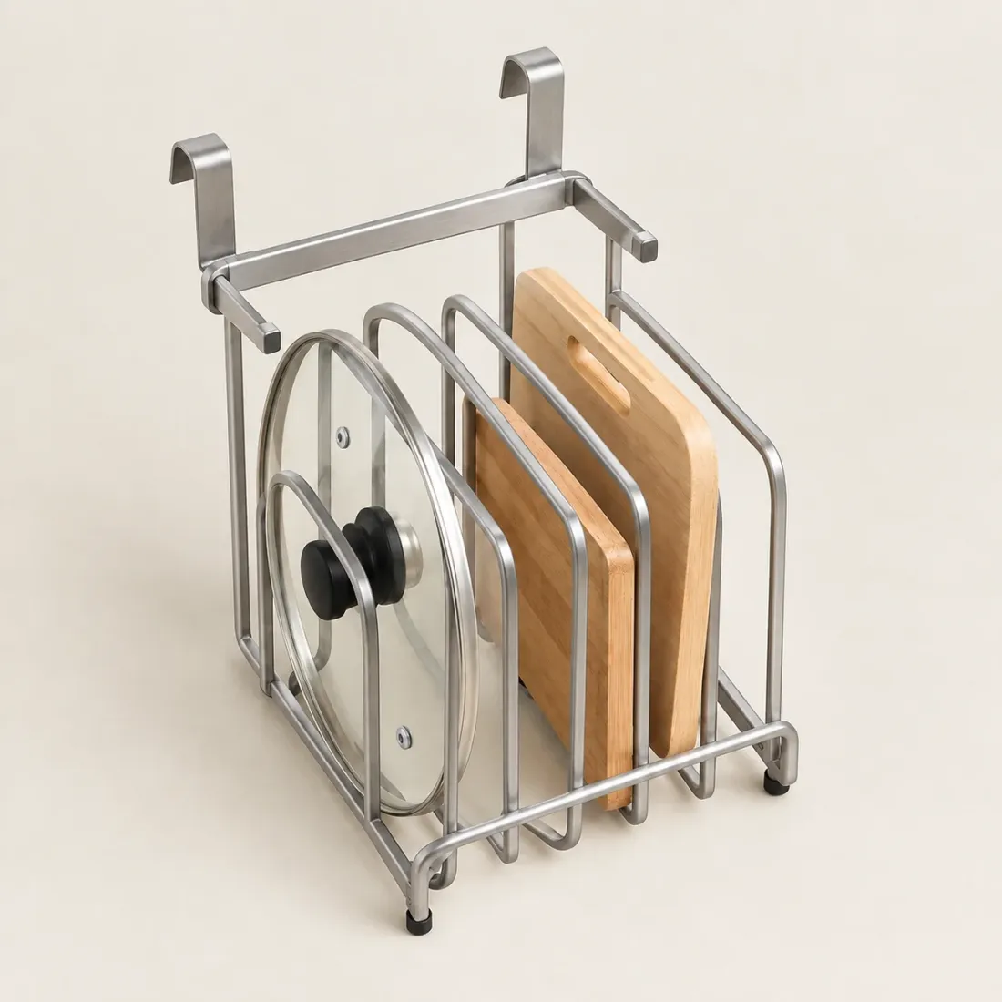 Rail Lid & Chopping Board Rack — Brushed Steel