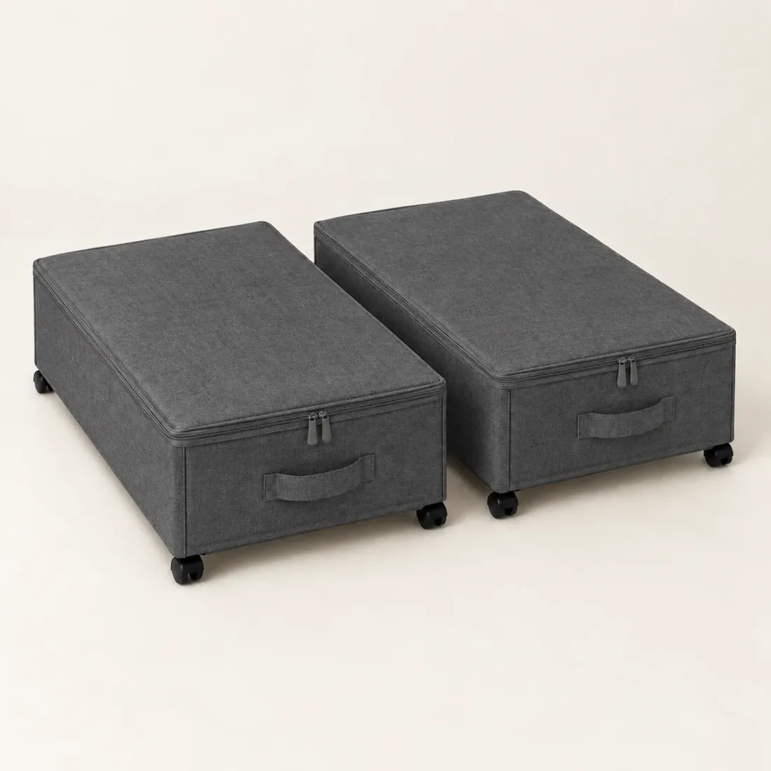 Rolling Under-bed Drawer Pair 15 — Charcoal