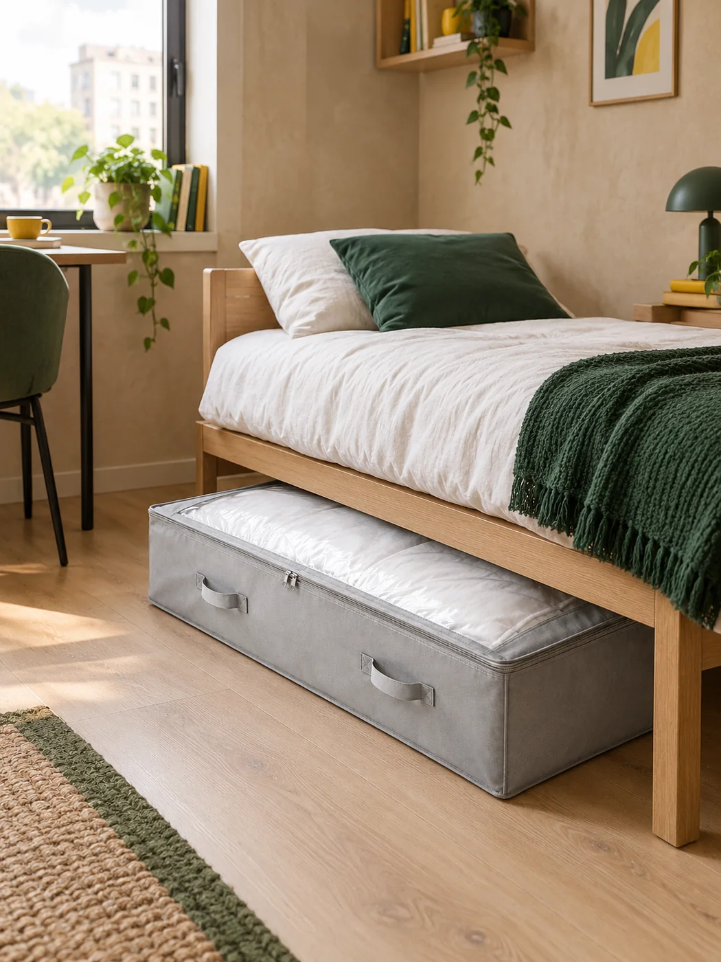 Zip Under-bed Bag 90 L — in a small home