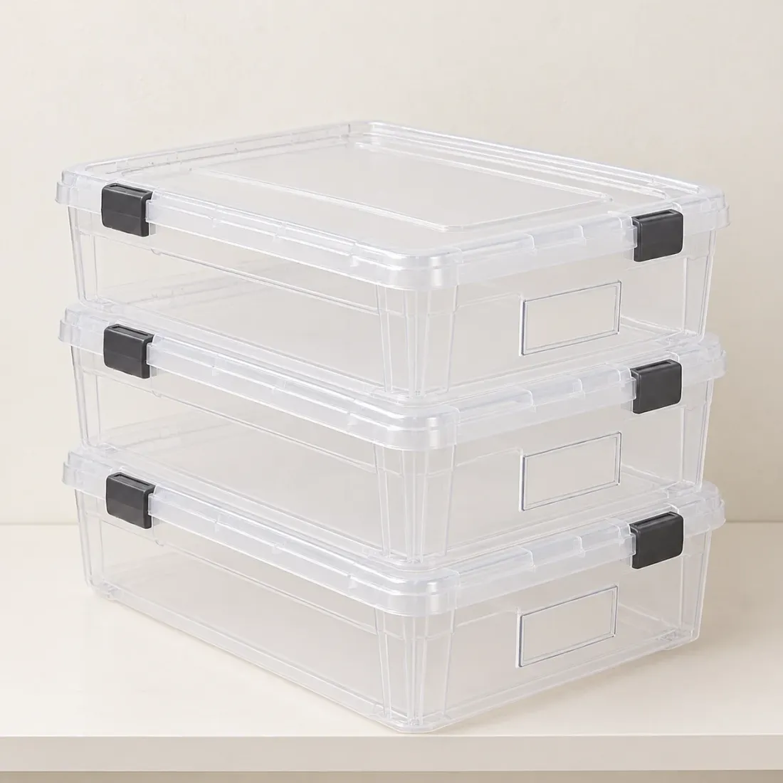 Stackable Under-bed Crate with Lid — second view