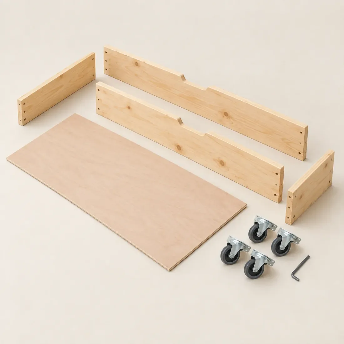Pine-frame Under-bed Drawer — second view