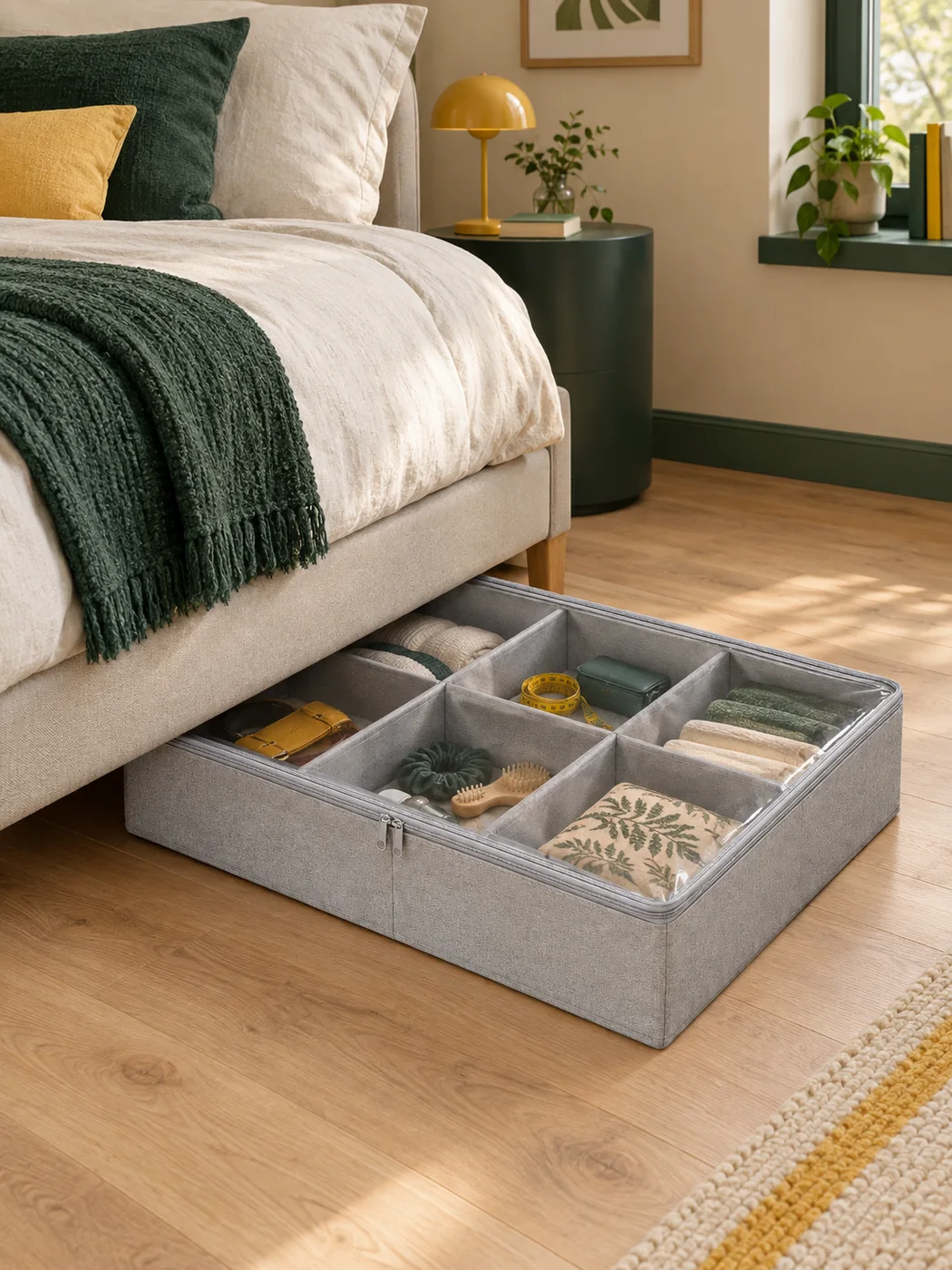 Under-bed Divided Box · 6 Sections — in a small home