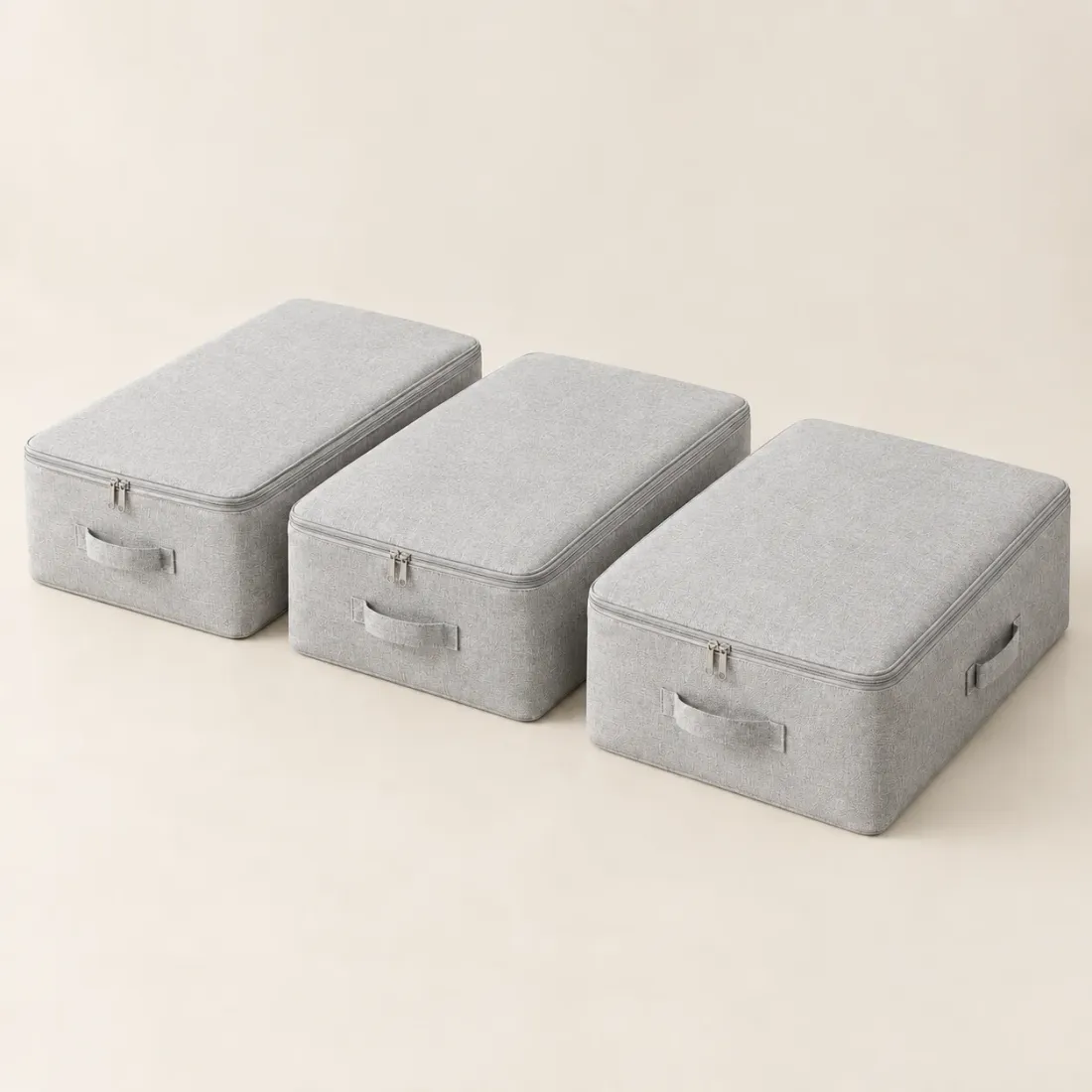 Under-bed Linen Box Set of 3 — Fog Grey
