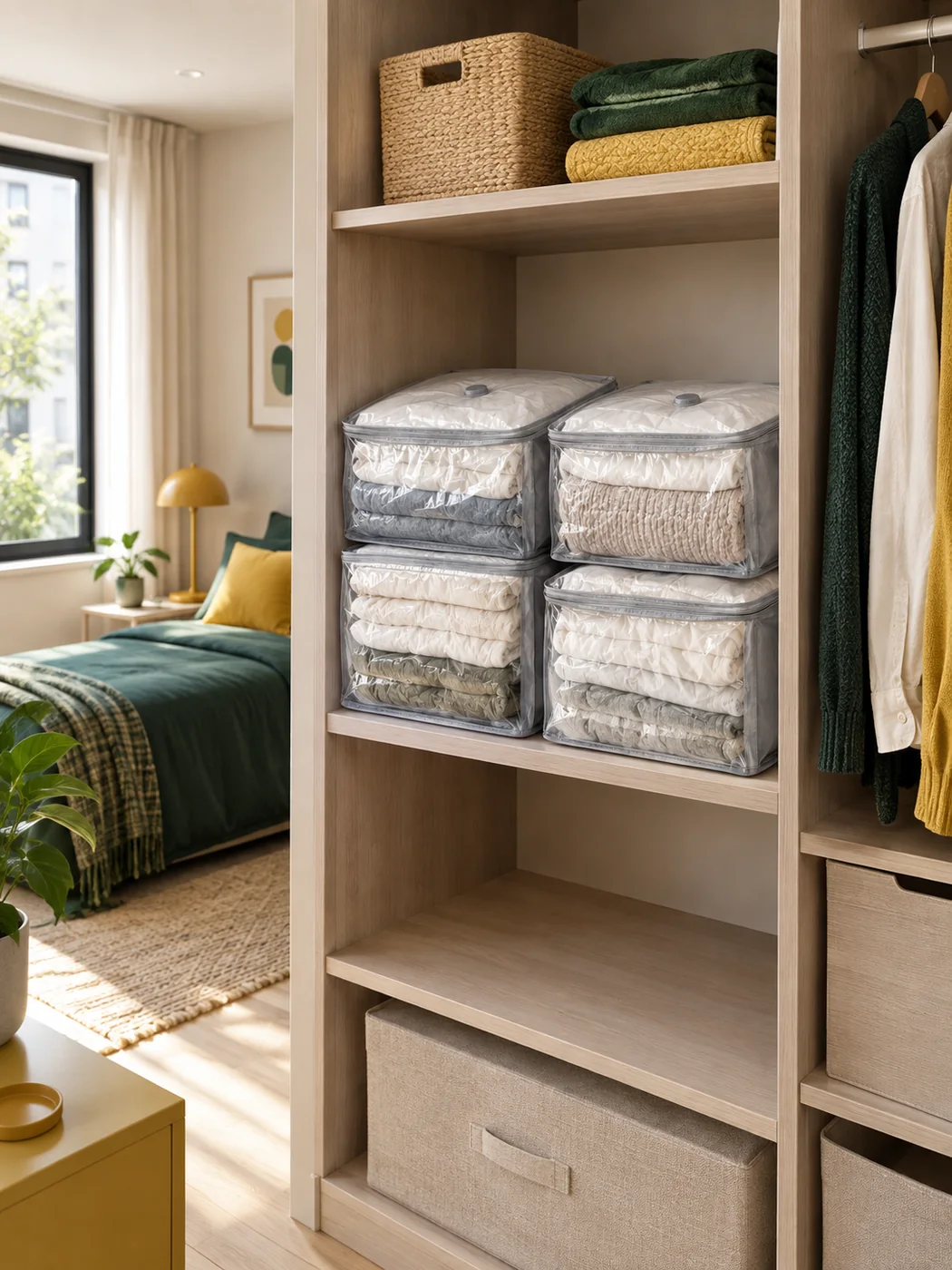 Vacuum Cube Bags Set of 4 — in a small home
