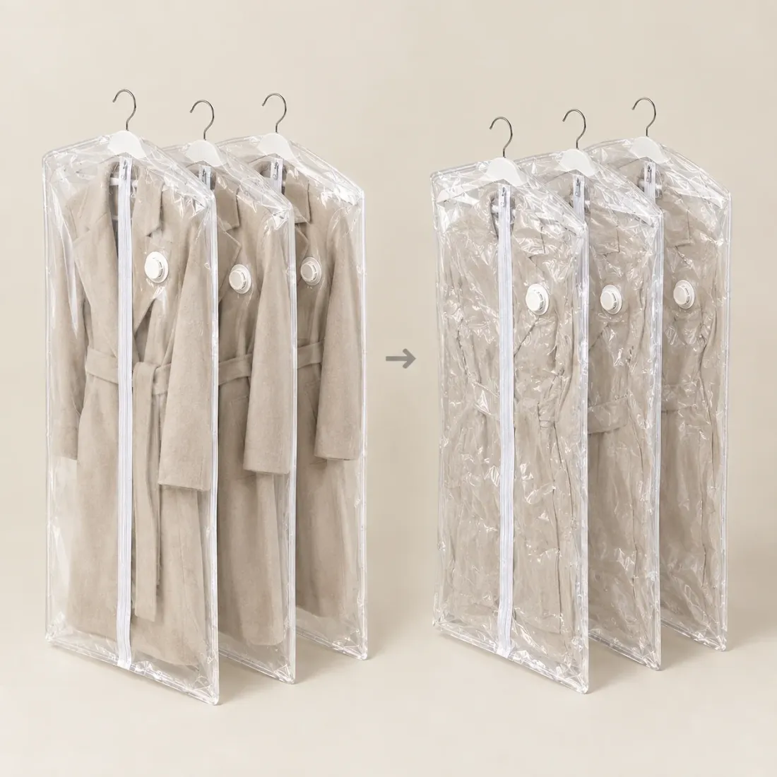 Hanging Vacuum Garment Bags Set of 3 — second view