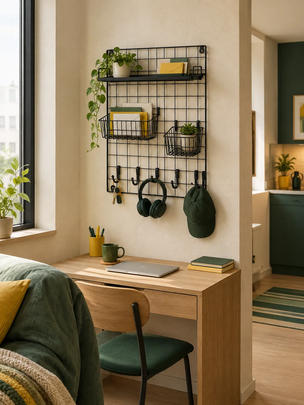Wall Grid Panel Kit 60 × 90 — in a small home