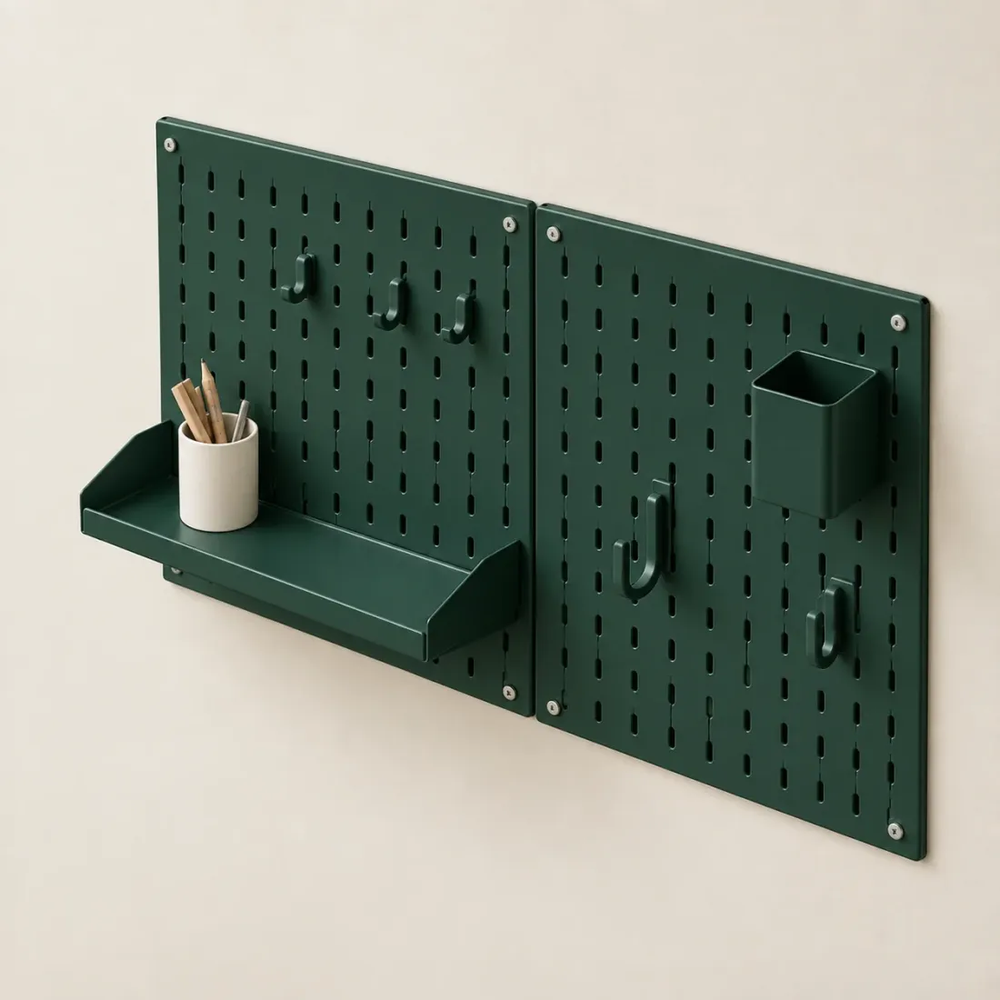 Wall Pegboard Kit · 2 Panels — Spruce