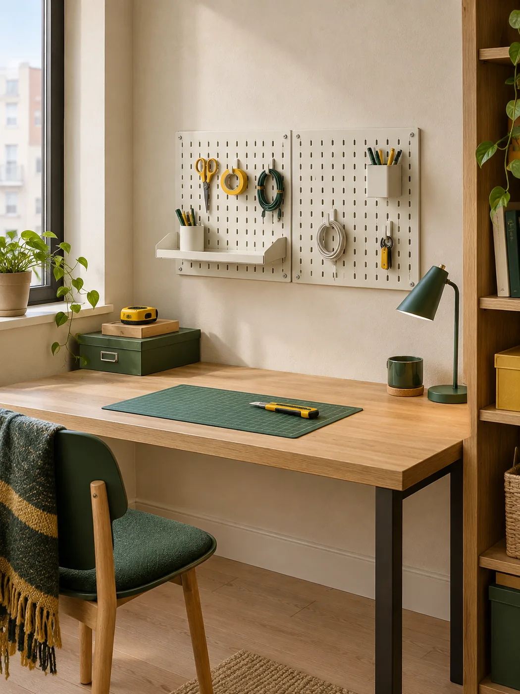 Wall Pegboard Kit · 2 Panels — in a small home