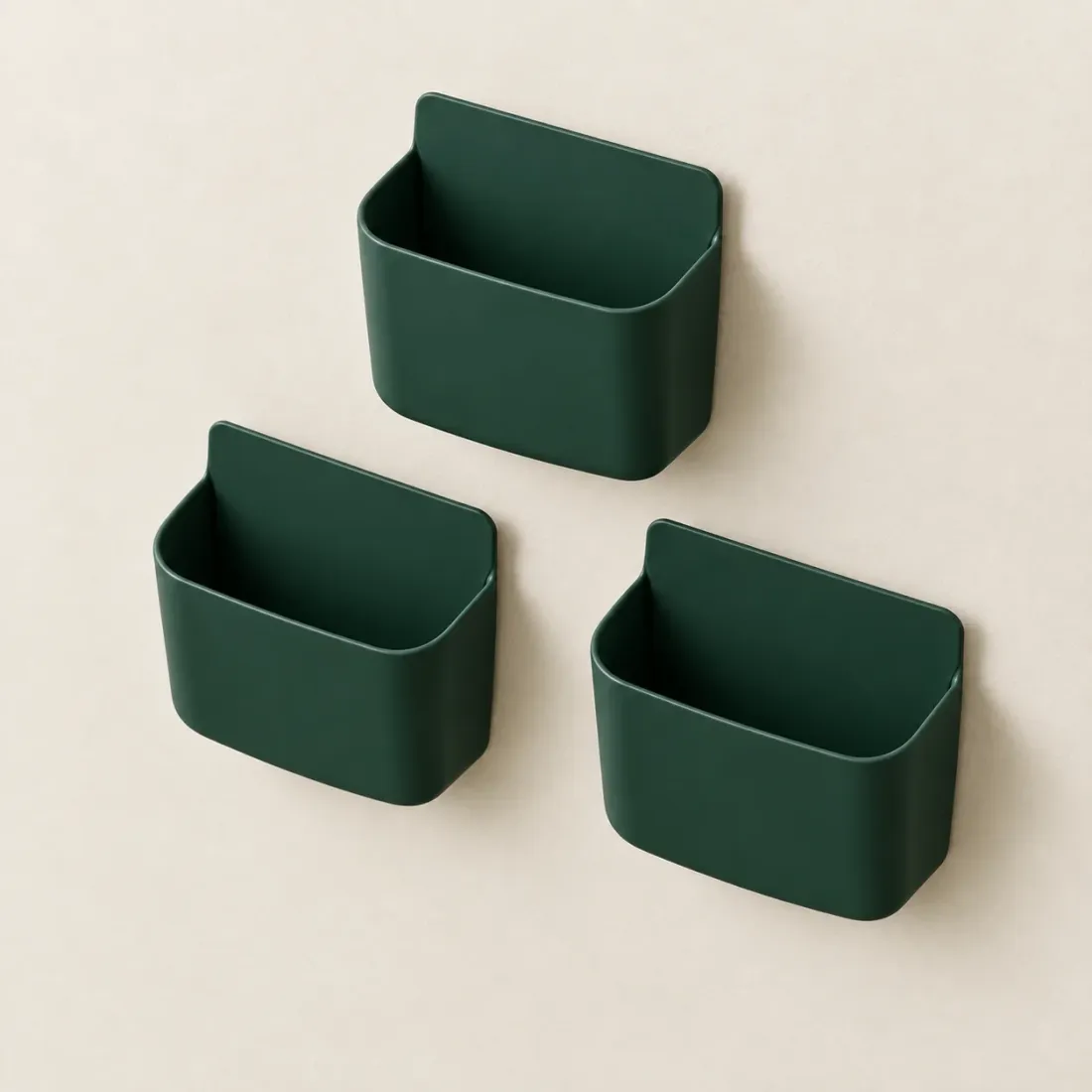 Adhesive Wall Pockets Set of 3 — Spruce